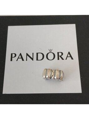 Pandora Sterling Silver Ribbed Clip Charm 790163